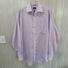 Chaps Non Iron Men's Striped Dress Shirt Size 15.5 34/35 Preppy 90s Y2K Office