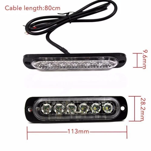 New 4*12V 24V 6 LED Amber Strobe Flashing Recovery Lightbar Truck beacon Lights - Picture 10 of 12