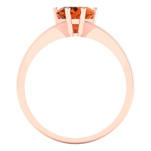 1Ct Heart Cut Simulated Ruby Solitaire Engagement Ring for Women, 14K Rose Gold - Picture 4 of 11