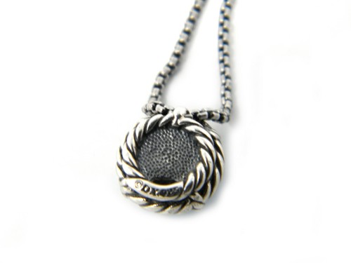 David Yurman 8mm Petite Chatelaine Kingsman Turquoise Pendant Necklace NWT - Picture 5 of 5