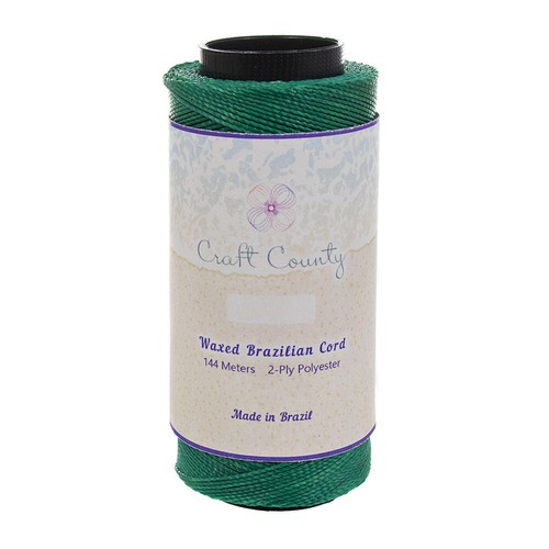 Gewachste Brasilianische Kordel - 144 Meter Spule 2-lagig gedrehte Polyesterschnur / Garn - Bild 54 von 54