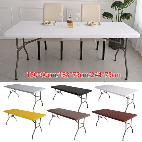 Rectangular Waterproof Tablecloth Elastic Edged Fitted Table Top Cover Cloth UK - Picture 6 of 25