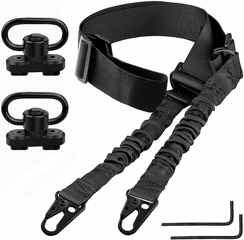 Tactical 2 Point Adjustable Rifle Strap Sling + M-LOK MLOK QD Swivel Mount Set - Picture 14 of 74