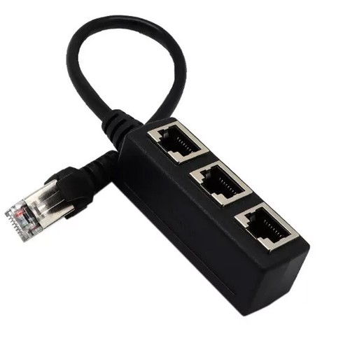 RJ45 Splitter Adapter 1 to 3 Ways CAT 7 6 5 LAN Ethernet Cable Connector New - Afbeelding 5 van 14