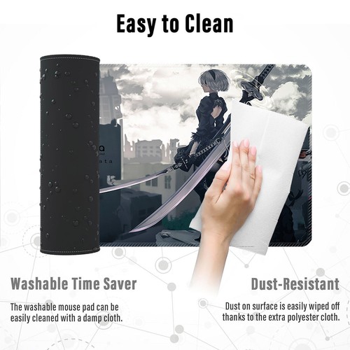 NieR Automata YoRHa Type-B 2B LED Mousepad Large Anime Girl Gaming Desk mat - Picture 12 of 13