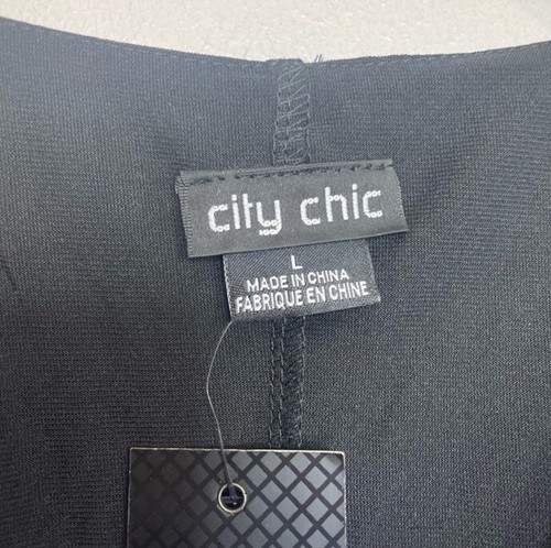 Vestido CITY CHIC Mujer Talla Grande Cinturón Imitación Envolvente Negro Nuevo con Etiquetas - Imagen 8 de 13