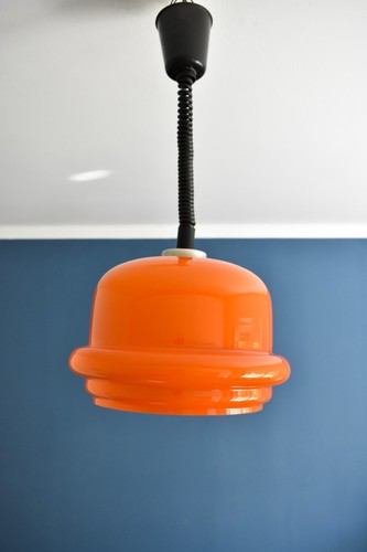 VTG Space Age Opaline Glass Pendant Light Retro Ceiling Light MCM 70s - Picture 6 of 12