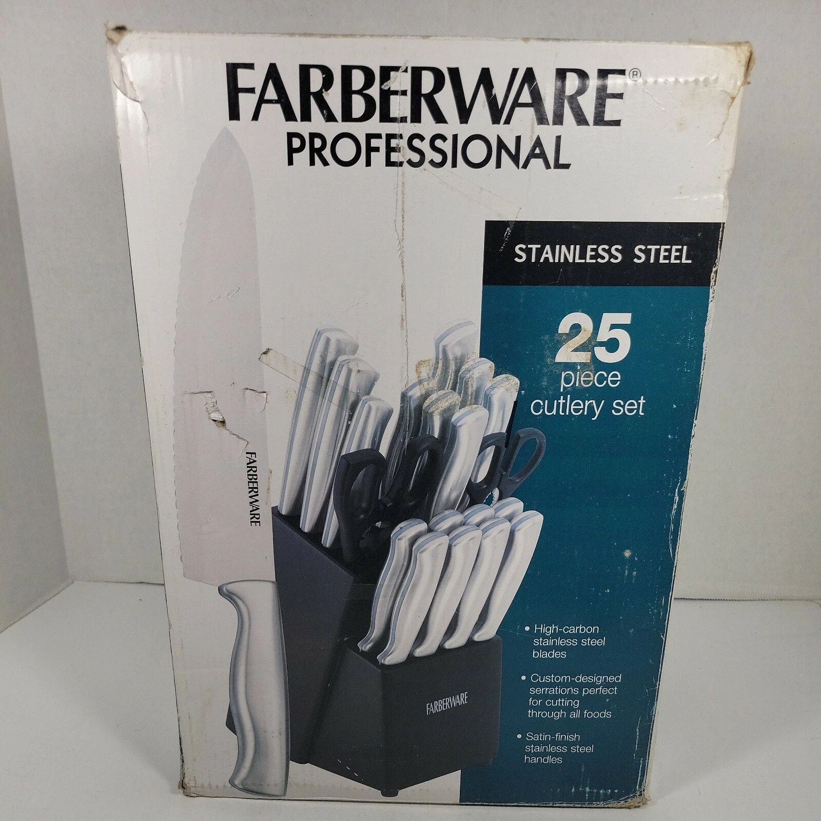 Farberware Professional 25 Piece Serrated Cutlery Knife Set, Stainless Steel