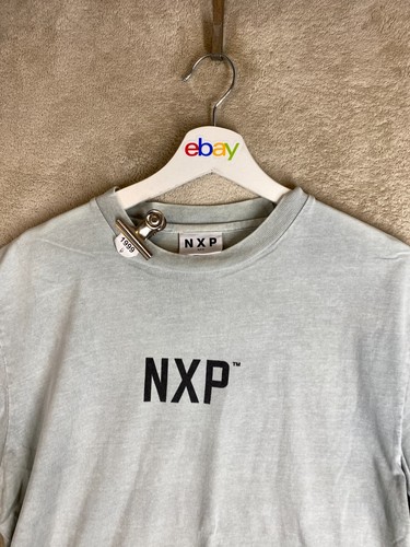 NXP Casual T-Shirts Top Size M Mens Grey Logo Short Sleeve - Picture 2 of 10