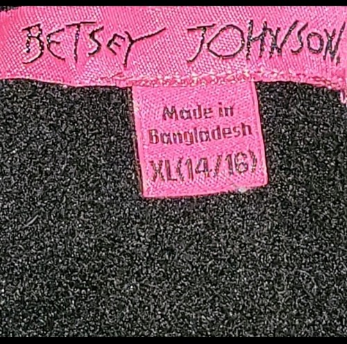 Betsey Johnson Black And Leopard Print Coat Jacket Girls Size XL (14/16) Unisex - Picture 9 of 9