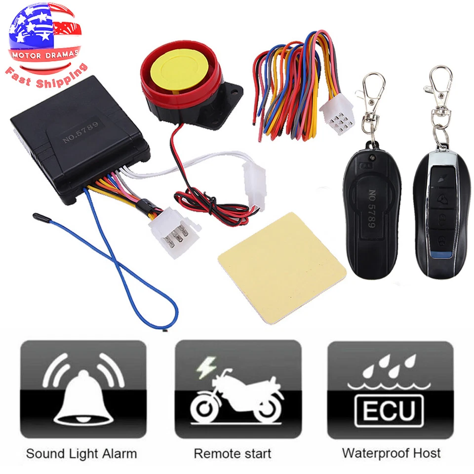 ATV Motorcycle Bike Alarm Remote Engine Start Anti-theft Security System Scooter - Image 2 of 4