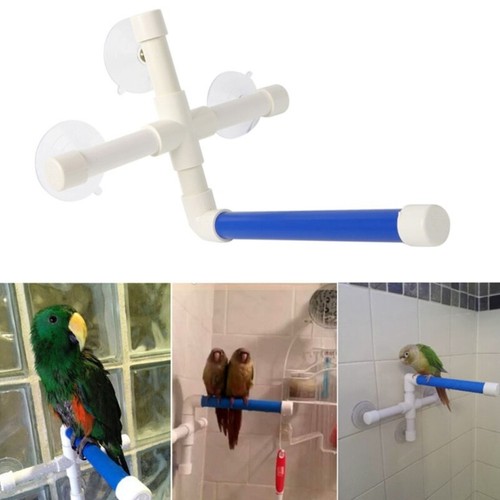 Suction Cup Bird Window and Shower Perches Toy Parakeet Bath Perch Stand Toys - Picture 2 of 8