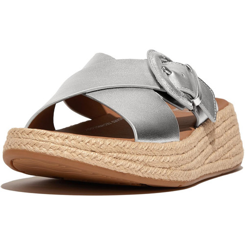 Fitflop Womens F-Mode Espadrille Buckle Metallic Slide Sandals Shoes BHFO 9799