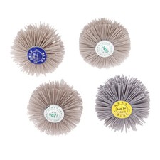 4 Pcs Nylon Wheel Brush Assortment Kit 80-240 Grit with 6mm Threaded Shank