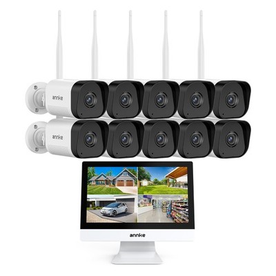 ANNKE 5MP WLAN FUNK Überwachungskamera Außen Zwei-Wege-Audio 12'' LCD Monitor