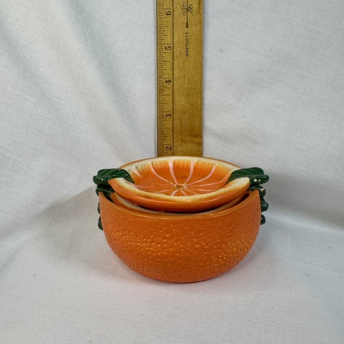 Vintage Set Four Florida Souvenir Orange Slice Ceramic Drink Coaster Or Ashtray - Picture 5 of 6