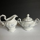 Johann Haviland Blue Garland Creamer and Sugar Bowl Set Bavaria Germany