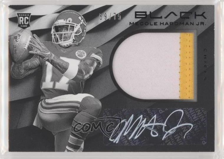 2019 Panini Black 59/75 Mecole Hardman Jr #117 RPA Rookie Patch Auto RC 4f5