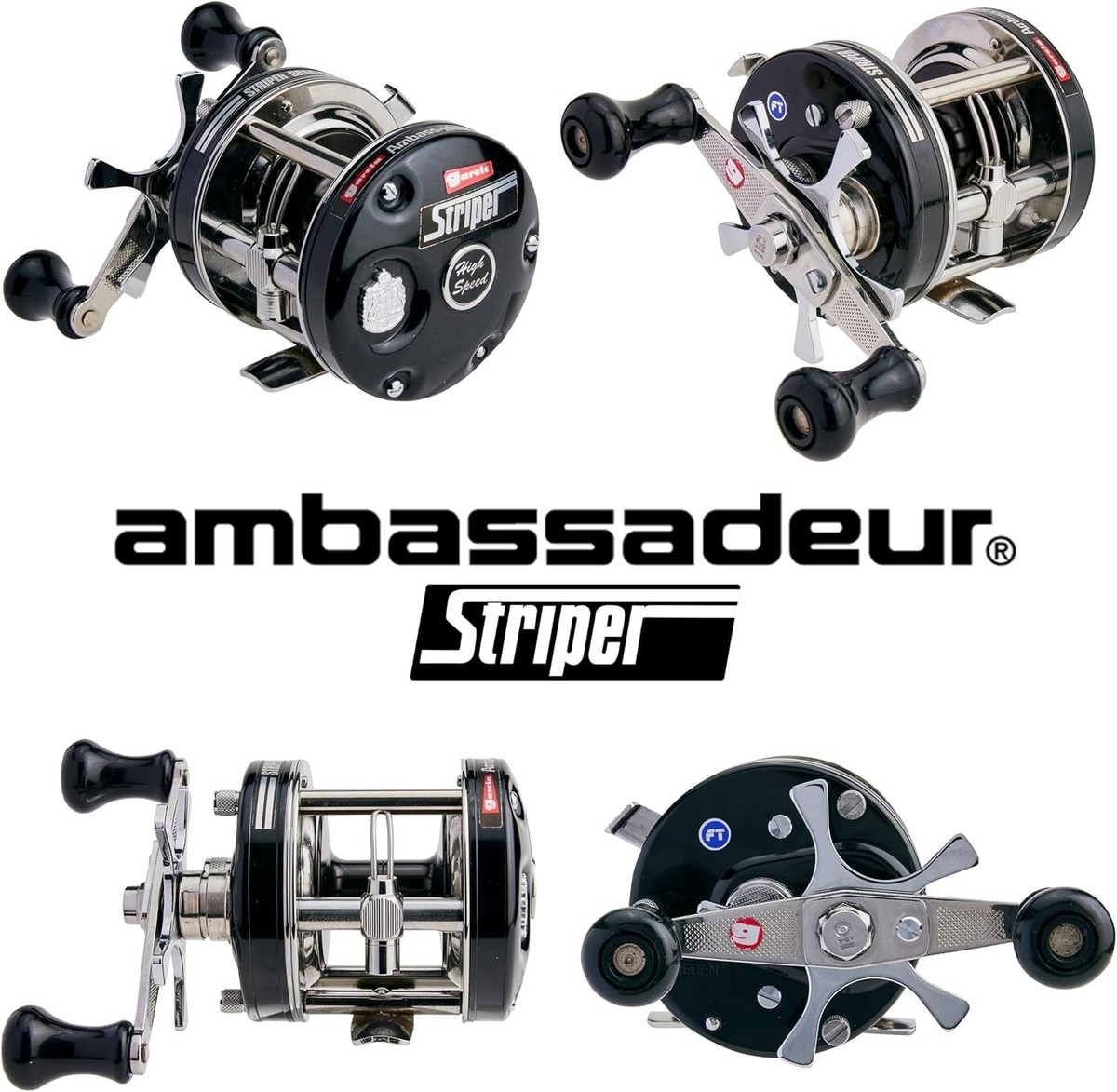 Abu Garcia 1613927 Ambassadeur 5500 Striper Black Right Handed