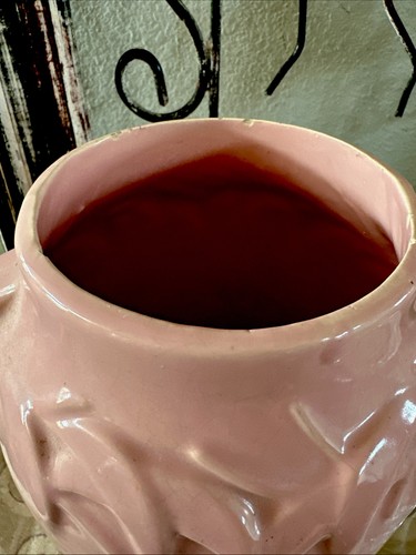 McCoy Pottery Vase Dusty Rose Pink Vintage 50’s 7x8.5” Art Deco - Picture 7 of 8