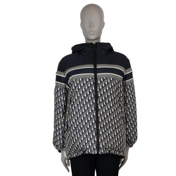 72426 authentische CHRISTIAN DIOR blaue schräge DIORALPS WENDE LANGE PUFFER Jacke S
