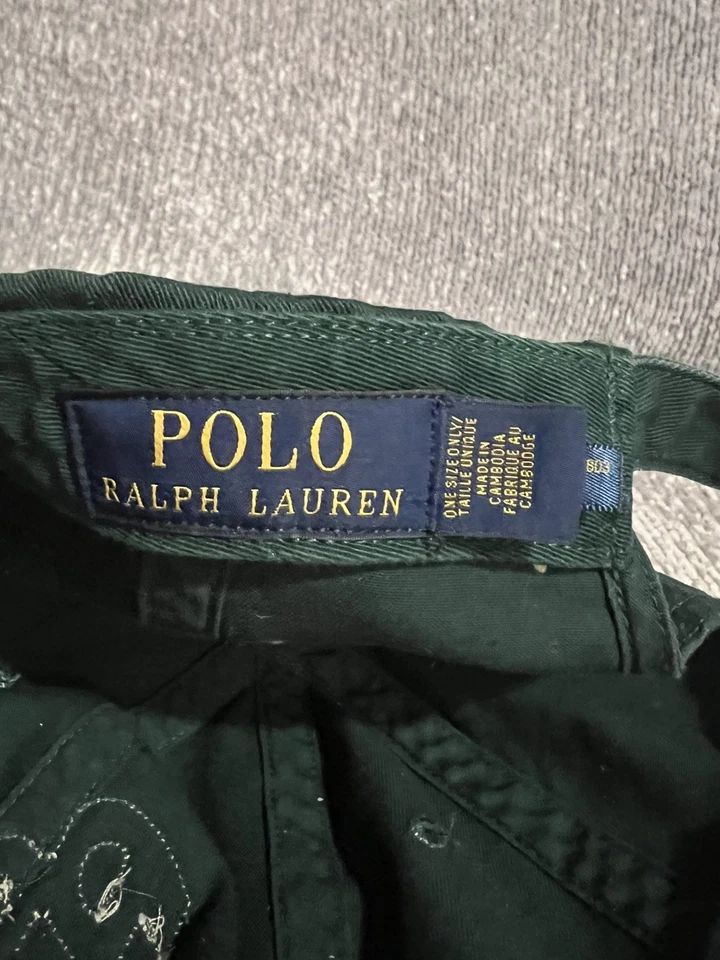 De colección Polo Deportivo Ralph Lauren Sombrero con Tirantes Bordado Escritura Deletreado (h5) Foto 3 de 4