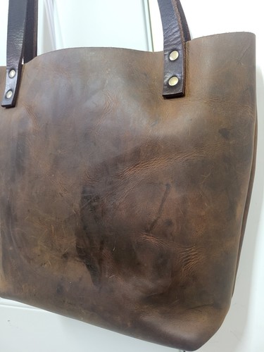 Portland Leather Goods - Leather Tote Bag - Classic Brown 11x13  - Picture 5 of 15