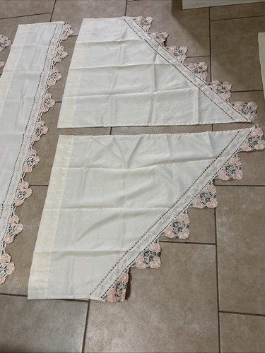 Vintage Volant Gardinen Blumen Spitze Landhaus 7 Stück Polyester - Bild 4 von 14