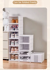 Clear Stackable Shoe Storage Box | Drop-Side Sneaker Display Organizer Cases