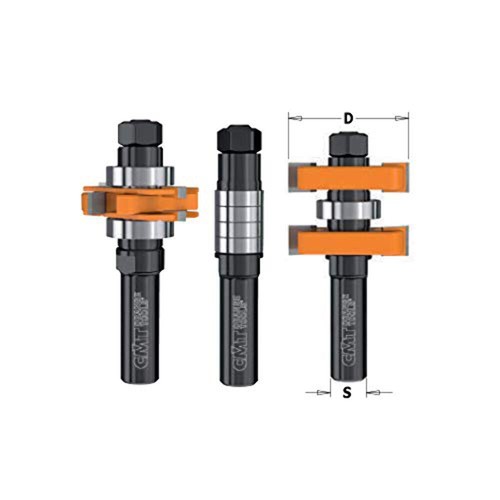 CMT 1/2-Inch Adjustable Tongue and Groove Bit Set for Mission Style Cabinet Door - Picture 2 of 5