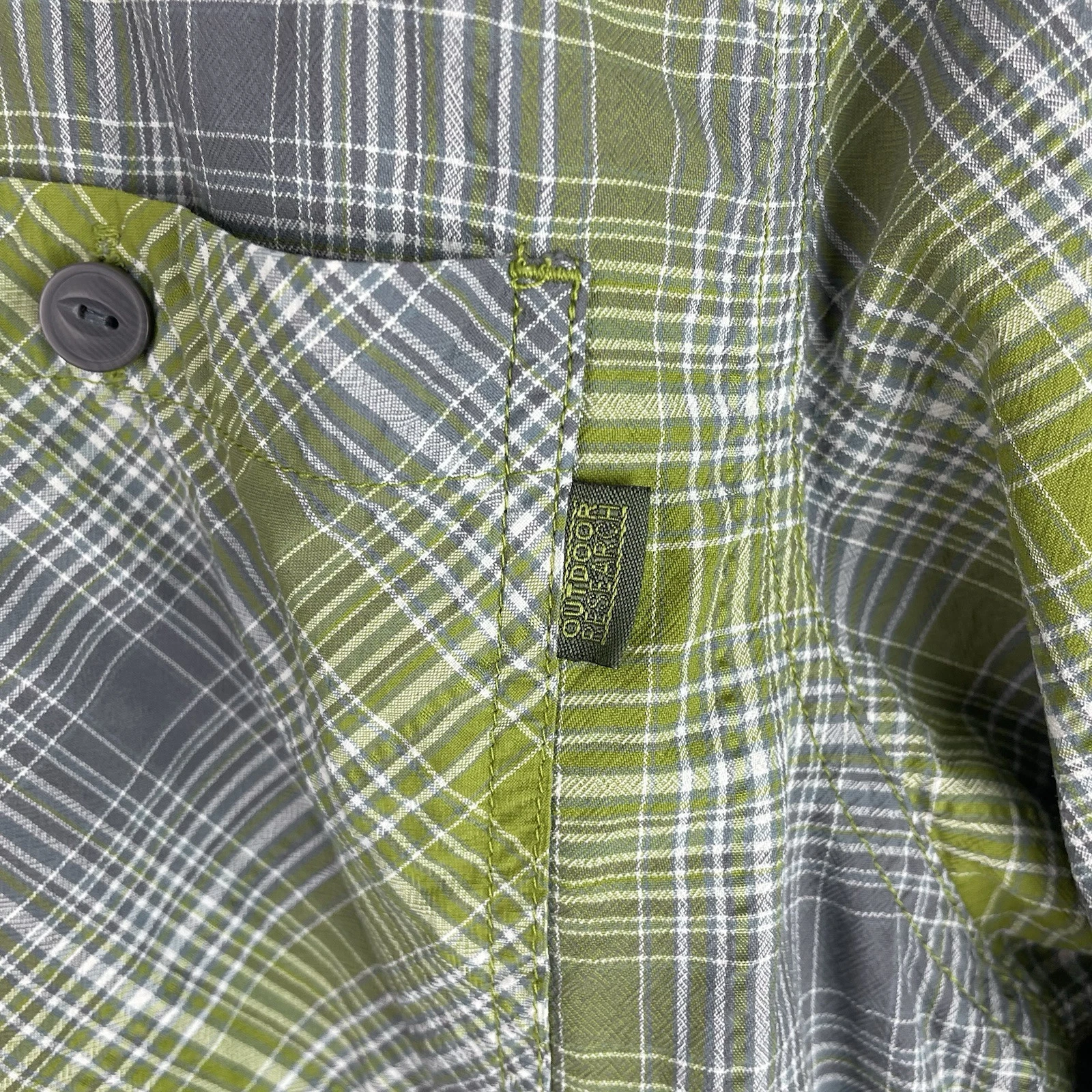 outdoor-research growler plaid button nylon hike climb shirt