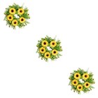 3 pcs  Fake Sunflower Wreath Pendant Flower Home Adornment (Assorted Color)