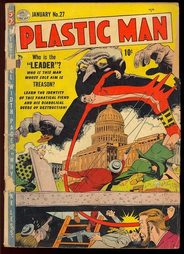 Plastic Man #27 unrestauriert Golden Age Superheld Vintage Quality Comic 1951 FR-GD