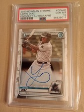 2020 Bowman Chrome Lewin Diaz AUTOGRAPH #CPA-LD Graded PSA 10 GEM MINT