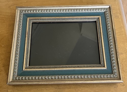 Siena Photo Frame Vintage Pearl Bead Blue 5x7 Wooden - Picture 2 of 7