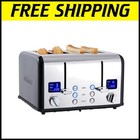 Classic 4 Slice Stainless Steel Toaster with 6 Shade Settings & LED Countdown