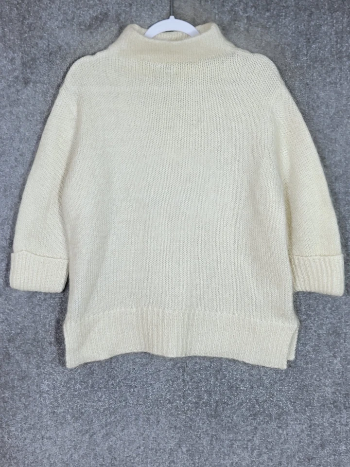 Винтажный женский свитер Jacqueline Ferrar с ложным воротником размер XL смесь кремового мохера - Изображение 2 из 4