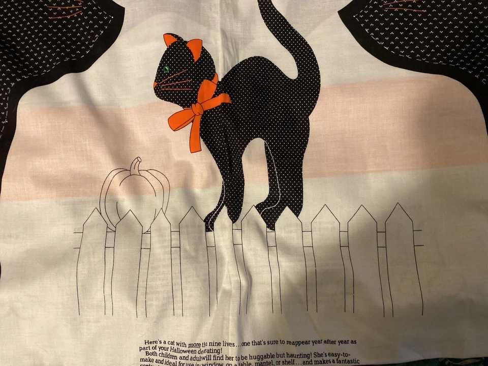 VIP Cranston Gato Negro Halloween Panel de Tela Relleno Exhibición Artesanía Hágalo Usted Mismo Coser Foto 2 de 4