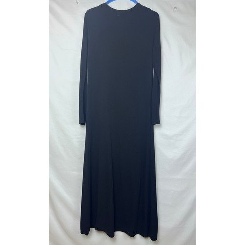 Maxi abito donna Andrea Jovine taglia media nero manica lunga scollo a V maglia - Foto 6 di 6