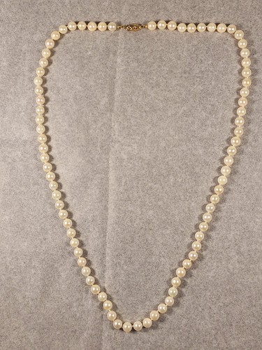 VINTAGE 24” 7MM CULTURED PEARL NECKLESS with 14K GOLD CLASP - Picture 2 of 15
