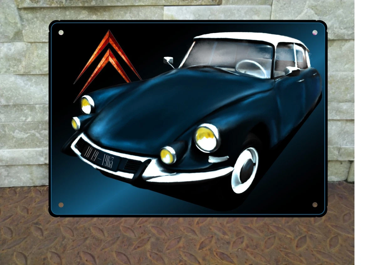 Plaque métal publicitaire 20x30 cm bombée : CITROËN DS19 CABRIOLET Plaque métal publicitaire 20x30 cm bombée : CITROËN DS19 CABRIOLET