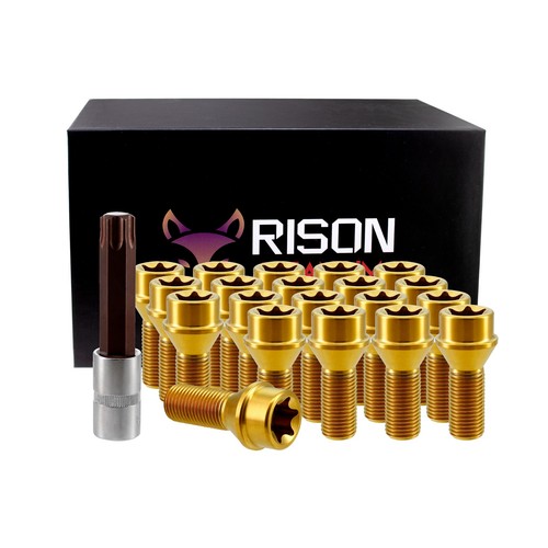 Rison Titanium Lug Bolt Torx Head Lug Bolts M12×1.25/1.5x28mm GR5 Lug Bolt 20PCS - Picture 23 of 71
