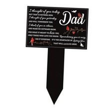 Stake Graves Cemetery Decorations - Metal Memorial Grave Markers, Father Dad