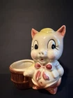 VINTAGE Swanee Porky Pig Pottery Figurine & Mini Planter, No Chips!