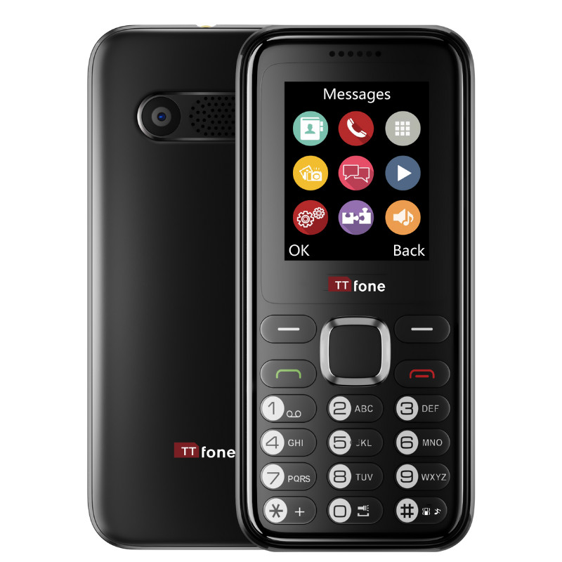 Black Dual SIM Mobile Phone - Unlocked, Pay As You Go