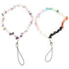2pcs Kristallkiesstein Perlen Telefonketten Perlen Handy Lanyards