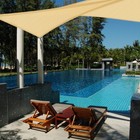 Sun Shade Sail 7FT 97% UV Block Triangle Canopy Decor Patio Garden Beige