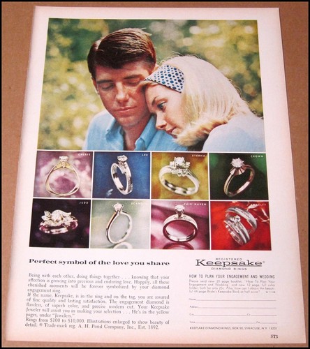 1968 Keepsake Diamond Rings Print Ad Vintage Advertisement Wedding ...
