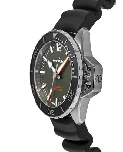 New Hamilton Khaki Navy Frogman Automatic Green Dial Men's Watch H77455360 - Picture 3 of 5