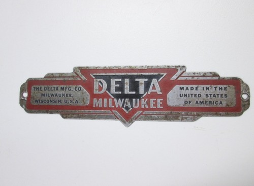 Vintage Delta Milwaukee Name Plate Badge 24" Scroll Saw - Picture 1 of 4